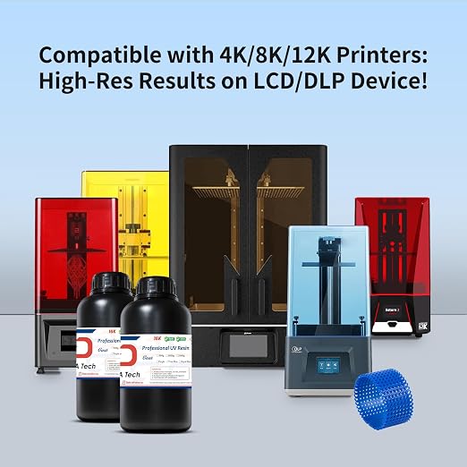 Siraya Tech Cast 3D Printer Resin Best Balance of Easy Burning and Printing Smooth Surface High Resolution Castable 405nm UV-Curing Resin for Jewelry and Metal Parts (Royal Blue, 1kg)
