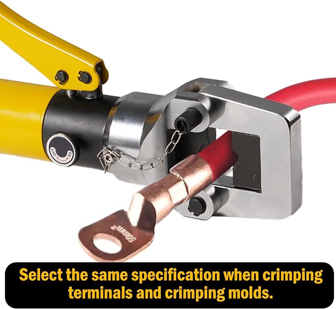 Cable Lug Crimping Tool, 6 AWG to 800 MCM Hydraulic Plier, 16 Ton Hand Crimping Tool for Wires, Terminal, Lug, Crimping Tool Kit with 12 Dies