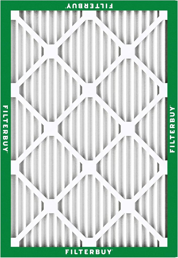 Filterbuy 10x16x1 Air Filter MERV 8 Essential Dust & Allergy Defense (4-Pack), Electrostatic Pleated HVAC AC Furnace Filters Replacement, Made in USA (Actual Size: 9.50 x 15.50 x 0.75)