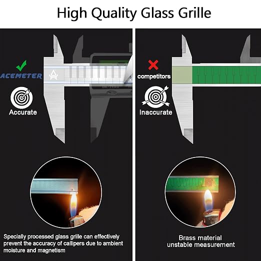Digital Caliper Electronic Measuring Tool,Digital Vernier Caliper Inch/Millimeter/Fraction Measurement Caliper for Jewelry-Metal Metric Measure Caliper for Engineer,LCD Screen Featured Backlight