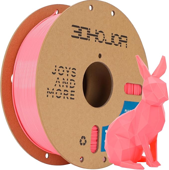 3DHoJor PLA Pro (Plus) Filament 1.75mm, 3D Printer Filament PLA Plus, Cardboard Spool 3D Printing Filament, Dimensional Accuracy +/- 0.03 mm-Pink,1kg