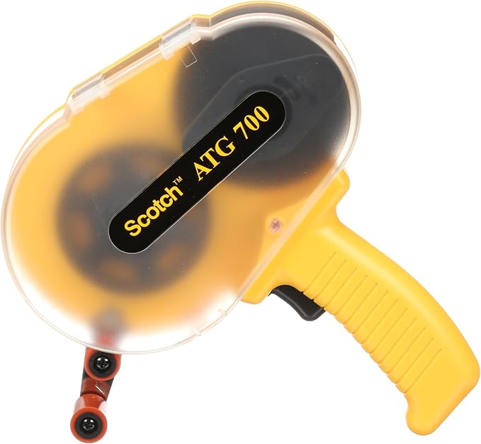 3M Scotch ATG 700 Adhesive Applicator, 1/2 in and 3/4 in wide rolls, Yellow