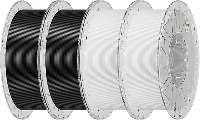 Creality Hyper PLA Filament 1.75mm Bundle 4KG, RFID 3D Printer Filament for High-Speed Printing up to 600mm/s, ±0.03mm Accuracy, 3D Printing Filament for Most 3D Printers (Black&Black&White&White)