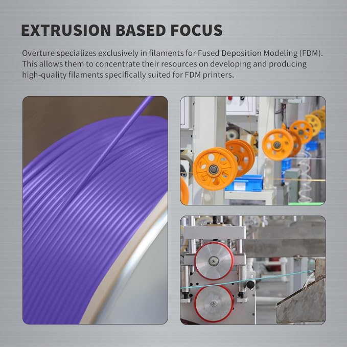 OVERTURE Super PLA+ Filament 1.75mm, Toughness Enhanced PLA Plus, Professional Toughness 3D Printer Filament 1kg (2.2lbs), High Precision +/- 0.02mm (Purple)