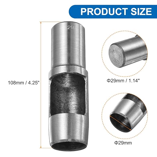 HARFINGTON Leather Round Hole Punch, 29mm Hollow Hole Puncher Cutter Carbon Steel Circle Hole Punching Cutting Tool for Belt/DIY Leather Craft