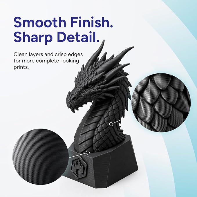 OVERTURE 2KG Bundle High Speed PLA+ 3D Printer Filament 1.75mm, Upgraded Rapid PLA 2.0 with Enhanced Toughness & Stability, 2 Pack 1kg Spool (2.2lbs) Fit Most FDM 3D Printers (Black+Space Gray)