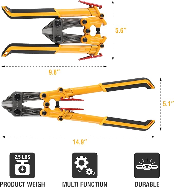 Olympia Tools Power Grip Bolt Cutter, 39-114, 14 Inches