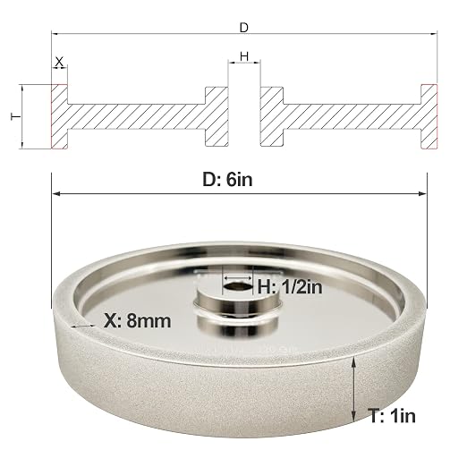 CBN Grinding Wheel 6 inch 1/2 Arbor 80 Grit, 6" Dia X 1" Wide for Sharpening Woodturning Tools、High Speed Steel Tools，Suitable for All Kinds of 6 inch Bench Grinders（80 Grit）