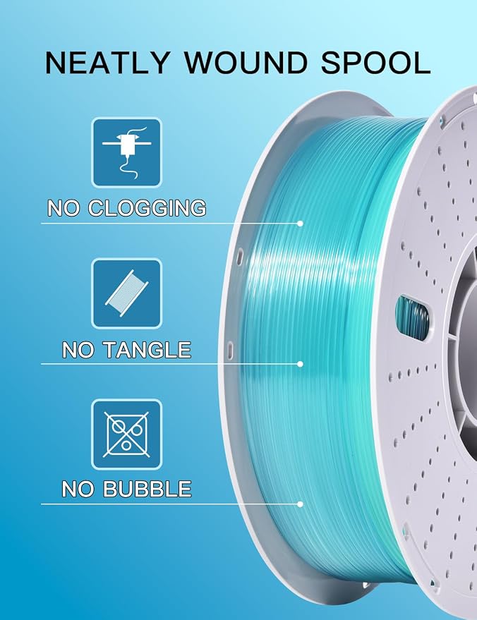 PINBALL PETG 3D Printer Filament 1.75mm High Precision Durable Moisture-Proof Strong Filament Mith Better Flow Dimensional Accuracy +/- 0.02mm 4 Kilograms Glass Blue， Lime， Dreamland， Liuli Red