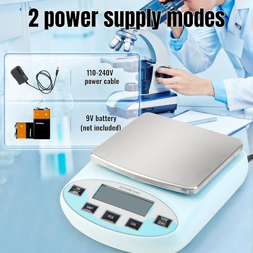 Lab Scale 6000g x 0.01g Digital Scale 0.01g Gram Accuracy, High Precision Electronic Analytical Balance, 13 Unit Conversion Scale for Kitchen Laboratory Jewelry Scientific Weighing (500g*2)
