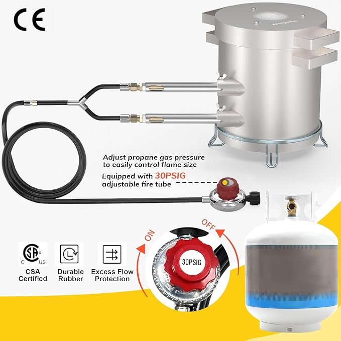 Nelyrho Propane Smelting Furnace Kit – 12kg Crucible, Support Stand, Tongs Included – Stainless Steel Foundry Melting Furnace for at-Home Metal Melting of Aluminum, Gold, Silver, and Copper Scrap