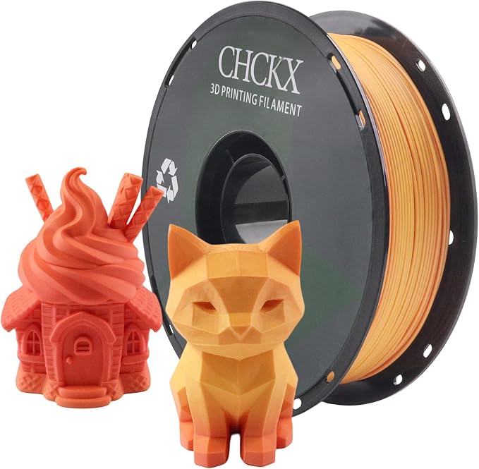 Matte Rainbow PLA 3D Printer Filament, 1.75mm, 1KG Spool (2.2lbs),Gradient Filament for Most FDM 3D Printers, Autumn Orange