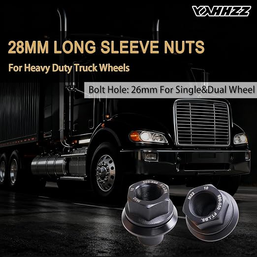 20PCS M22x1.5 Wheel Nuts,Two Piece 28mm Sleeve Flanged 33mm Hex Hub Pilot/Unimount