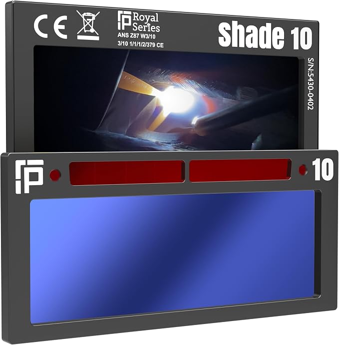 Ridge Products The Heir Single 2.0 | Shade 10 Blue Auto Darkening Welding Lens | 20A TIG Rating - No Flashing | 2" X 4.25" X 0.2" | Blue Welding Lens - TrueColor Puddle Royal Series 2.0