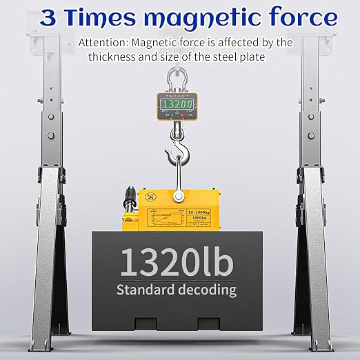 440 lb/200kg Magnetic Lifter, Permanent Magnetic Lifter with Release for Lifting Plate Steel, Board, Used in Shop Crane, Board, Hoist