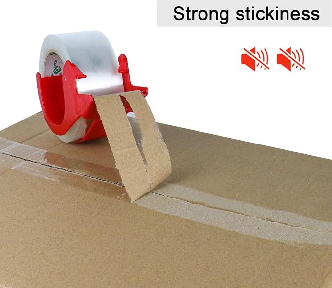BOMEI PACK No Noise Silent Packing Tape 6 Rolls 1.88" x 55 Yards, Industrial Heavy Duty Packaging Tape for Packing Shipping Moving and Storage