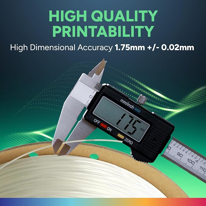 OVERTURE TPU 95A Flexible 3D Printer Filament 1.75mm | High Elasticity & Durability Filament,1kg Spool(2.2lbs),Fit Most FDM Printer(TPU Transparent)