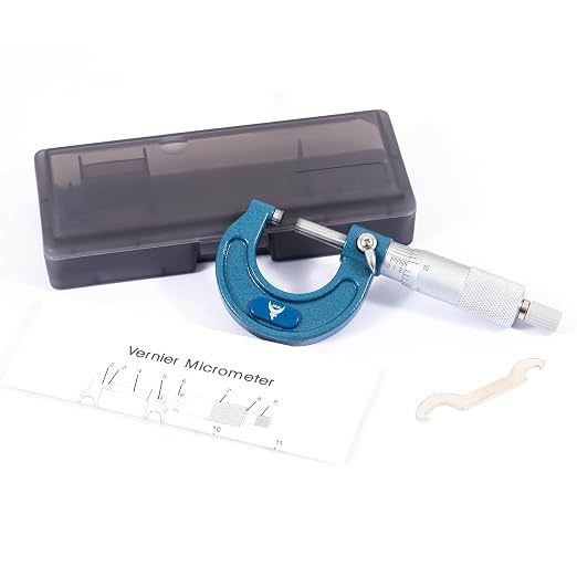 PEC Tools 0-1" Outside Micrometer | Industrial-Grade Precision, Hardened Steel, Ratchet Stop, Carbide-Tipped Measuring Faces, For Machining & Engineering
