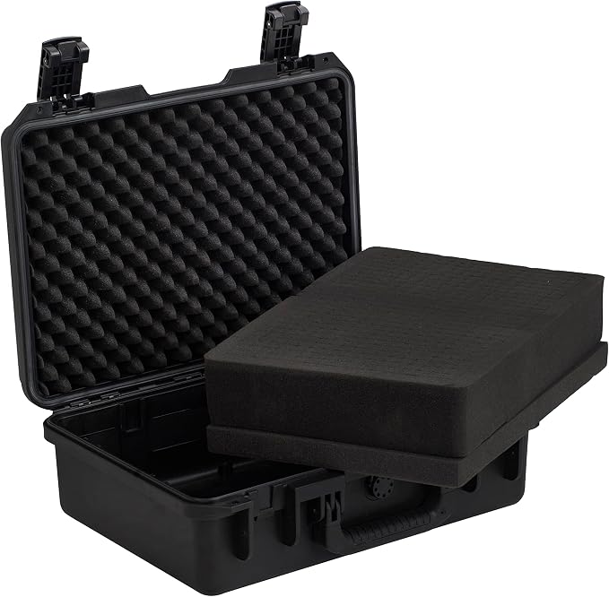 MEIJIA Premium Waterproof Hard Camera Case,Hard case with customizable fit foam,Full Protection with Light&Convenient Design,Elegant Black (18.3"x13.4"x6.7")