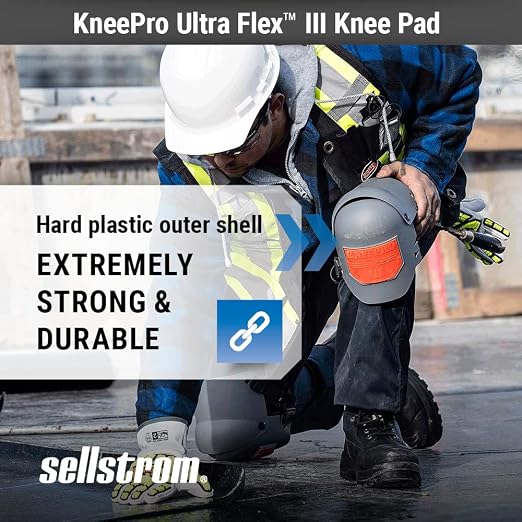 Sellstrom Ultra Flex III KneePro Knee Pads (Orange/Gray) and Albion Engineering Company 935-1(3 Pack) Angle Shot Green Plastic Nozzle