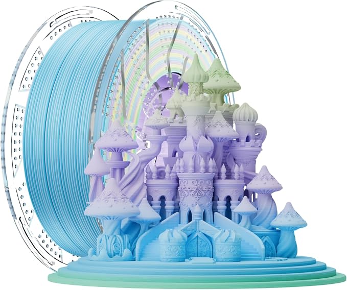 Chitu Systems Conjure Matte Rainbow PLA, 1.75mm Christmas Matte Rainbow 3D Printing Filament, Reusable Spool Compatible with Bambulab Refill Filament, 1KG/2.2lb
