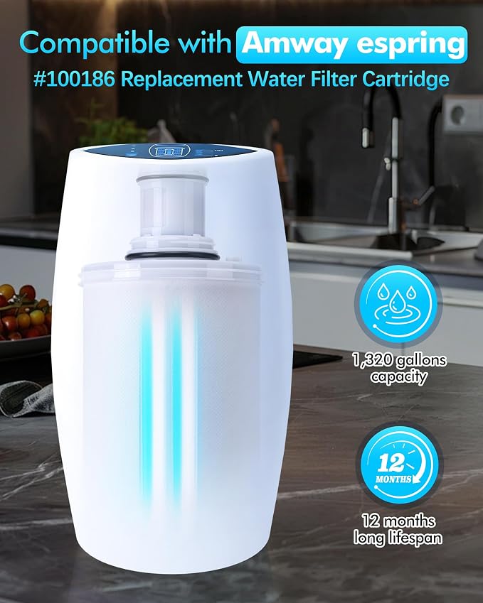 100186 Replacement Water Filter Compatible With Amway espring water filters, 6-Level High-Precision Filtration Filter Cartridge improved water quality
