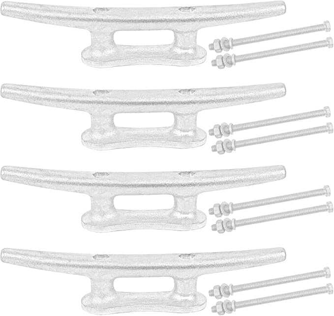 6/8/10/12/14 inch Dock Cleats With Bolts,Hot Dipped Galvanized Cast Iron Boat Cleats,Rope Cleat Boat Dock Cleats for Boat Docks,Decks,Piers for Tying up Boats,Marine Decor(1,2,4,5,6,8,10,12 Pack)