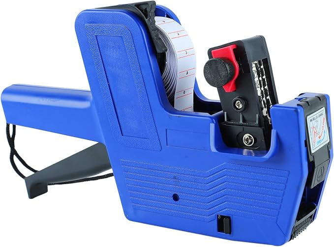 MX-5500 8-Digit Price Tag Gun with 5000 Sticker Labels and 3 Ink Refill, Label Maker Pricing Gun for Office, Retail Shop, Organization Marking, Blue