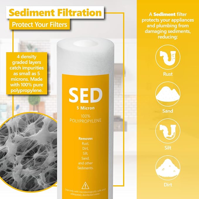 Express Water – 6 Months Reverse Osmosis System Replacement Filter Set – 5 Filters with 100 GPD RO Membrane, Carbon GAC, ACB, PAC Filters, Sediment SED Filters – 10 inch Size Water Filters…