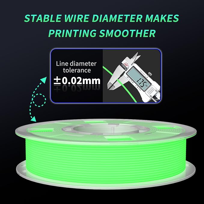 RAMBERY Glow in The Dark 3D Printer Filament Bundle Multicolour Blue Red Yellow Green PLA Filament 1.75mm Luminous 3D Printing Filament, 1.75mm 200gX 4 Spools (1.76 lbs)