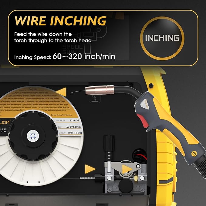 TOOLIOM Aluminum MIG Welder with Pulse 250A 110V/220V Dual Voltage 6 in 1 Multifunctional Welding Machine Pulsed MIG/Gas MIG/Flux Core/Spool Gun MIG/Lift TIG/Stick