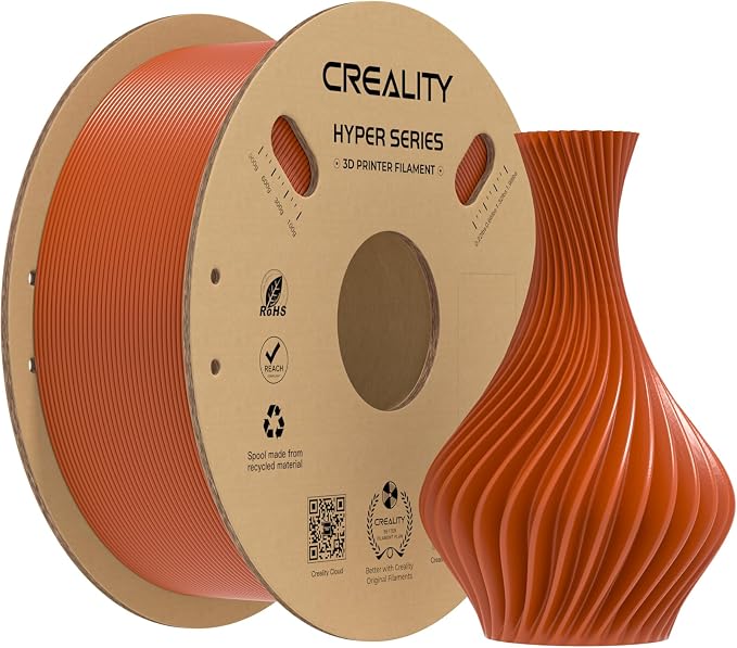 Creality Hyper PLA Filament 1.75mm, High-Speed Printing 30–600mm/s, Smooth Extrusion and Stable Printing, Low Stringing, Consistent Performance 3D Printer Filament,+/- 0.03mm Accuracy(Brown)