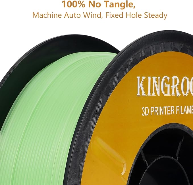 Kingroon Glow in Dark 1.75mm PLA Filament, Fit Most FDM 3D Printers, Dimensional Accuracy +/- 0.03 mm, 1kg Spool(2.2lbs), Luminous PLA 3D Printer Filament - Green