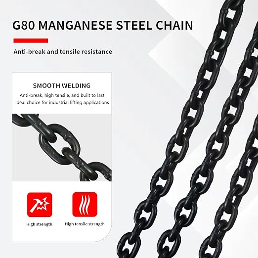 Water Green Industrial Lever Hoist, 1 Ton (2200 lbs) Capacity, 3 Meter/10 Ft Lift, Manual Hand Chain for Construction & Workshop