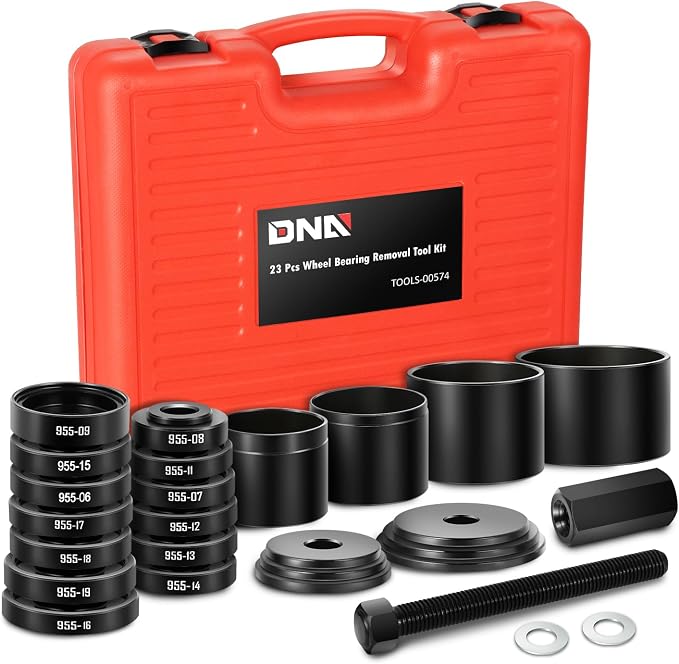 DNA Motoring 23pcs Front Wheel Drive Bearing Removal Installation Tool Set, Wheel Bearing Puller Adapters Kit, TOOLS-00574