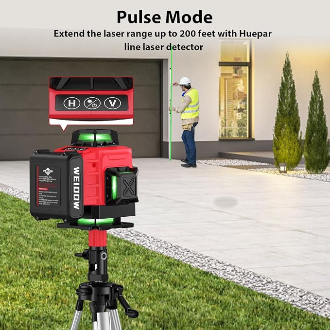 Weiddw laser level Self Leveling 16 Lines 4×360° for Picture Hanging and Construction, High-capacity Lithium Battery
