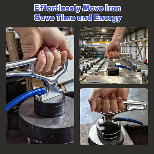 Magnetic Pickup Tool, Heavy Duty Manual Lifting Magnet with Quick Release, Magnet Pickup Tool with Ergonomic Handle for Iron Plate for Iron Plate,Tool Steel,Laser Cutting