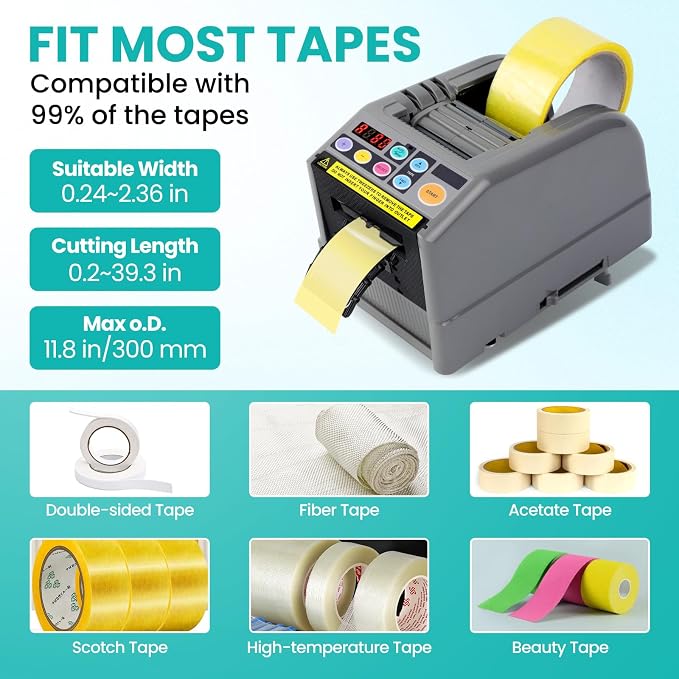 Ribbon Cutting Machine, Advanced 999mm Cut Length, Perfect for Shipping, Gift Wrapping, Schools, Restaurants, Businesses, & Home Use, Black