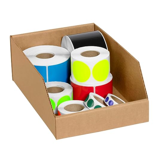 Partners Brand PBINBWZ818K Open Top Bin Boxes, 8" x 18" x 4 1/2", Kraft (Pack of 50)