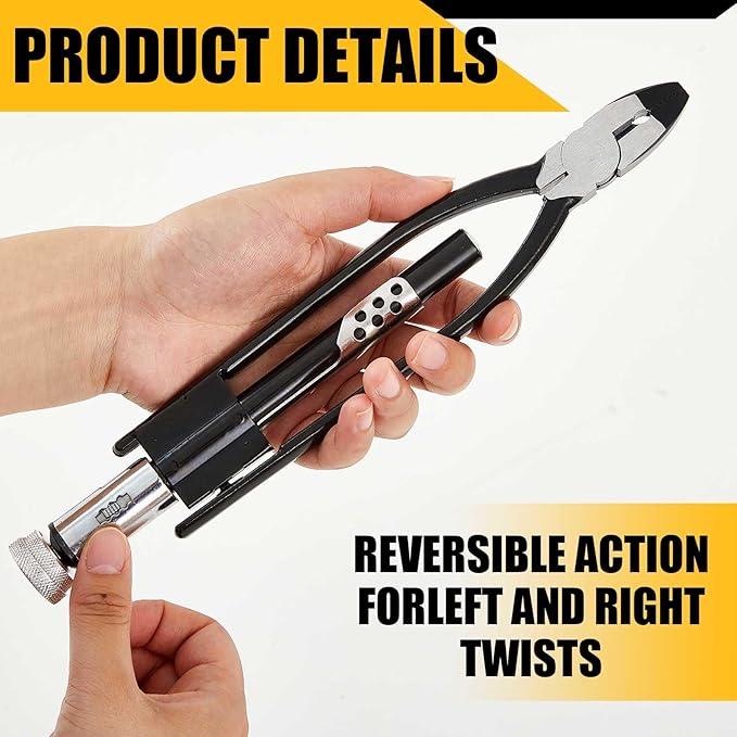 1 Pcs Reversible Safety Wire Twister Pliers Left and Right Twists Aircraft Wire Twisting Tool Automatic Metal Lock Twister for Aircraft Automobile Industries (6 Inch)