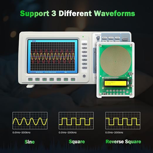 0.01Hz-200kHz Adjustable Frequency Generator for Healing Schumann Sine Waves Resonance Generator 7.83Hz Ultra Low Frequency Generator Resonator with Acrylic Case