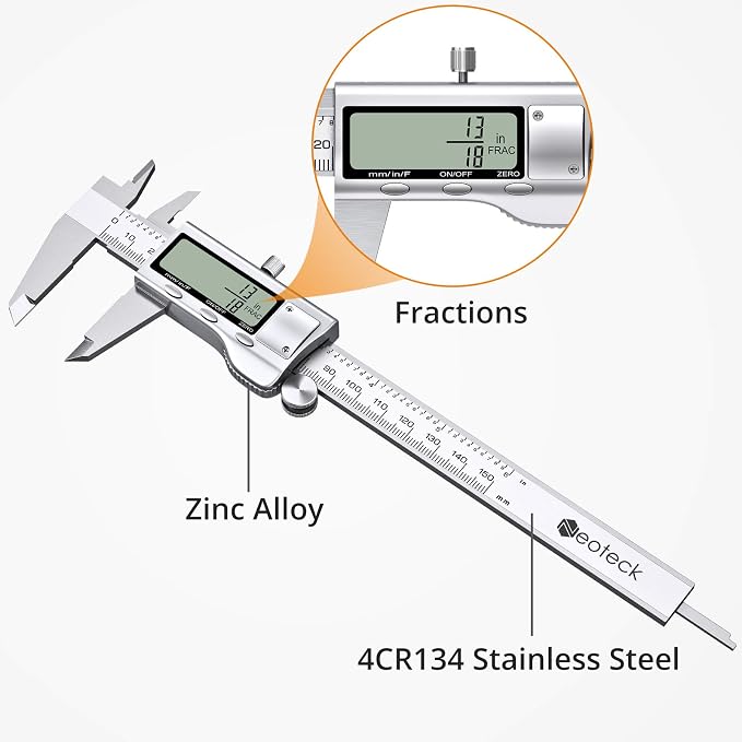 Neoteck 6 inch Digital Caliper + 8 inch Digital Caliper Set