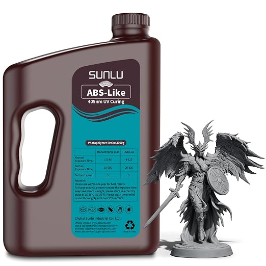 SUNLU Upgraded 3000G ABS Like Resin for 3D Printer, 405nm UV-Curing Resin LCD/DLP/SLA 3D Printers, 3D Printer Resin Fit Most Brand, Dark Grey 3kg