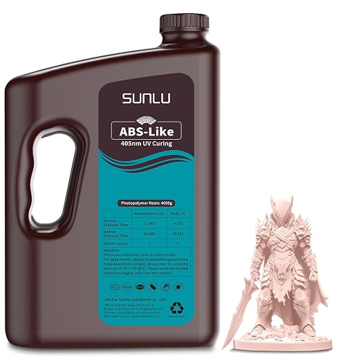 SUNLU Upgraded 4KG ABS Like Resin with Enhanced Strength and Toughness, High Compatibility 3D Printer Resin, 4000G Beige