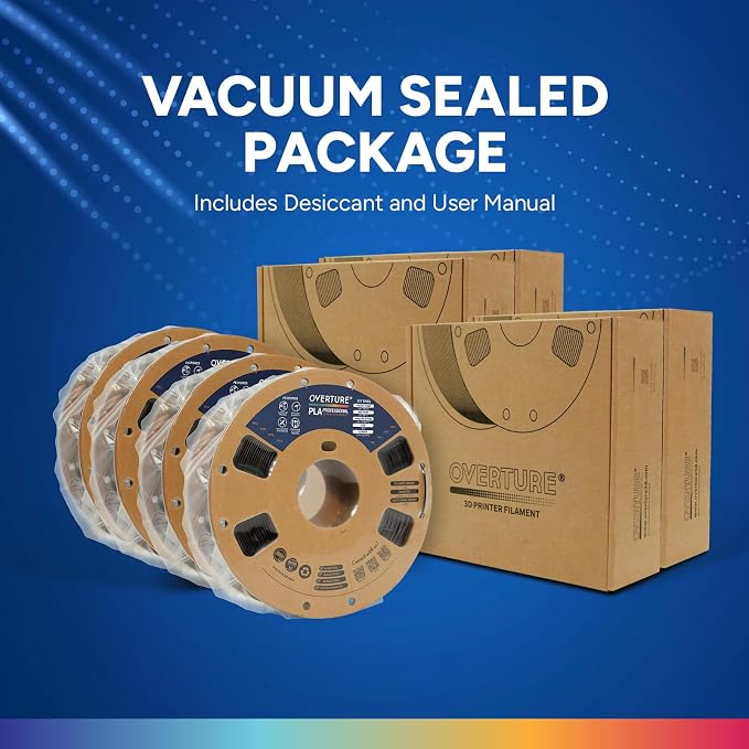 OVERTURE 4KG Bundle PLA Plus (PLA+) Filament 1.75mm, Stronger & More Durable, Professional Toughness 3D Printer Filament 1kg (2.2lbs) 4 Pack, High Precision +/- 0.02mm (4 Color)