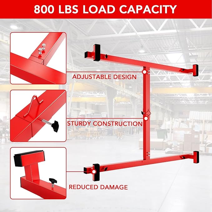 Adjustable Universal Truck Bed Lifter Box Lift for Lift Pickup Beds Powder Coated Heavy Duty Steel Lift for Pickups Trucks, 800 LBS Capacity, Red