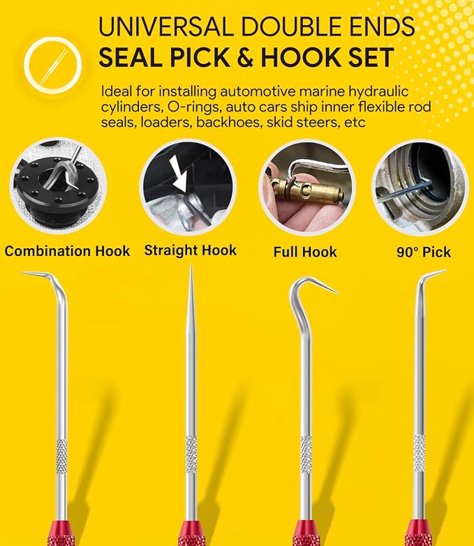 5 Pack Hydraulic Seal Installation Tools & 1266 Adjustable Gland Nut Wrench & 7463 Small Universal Gland Wrench, Hydraulic Cylinder Spanner Wrench Piston Repair Seal Kit, Farm & Construction Equipment