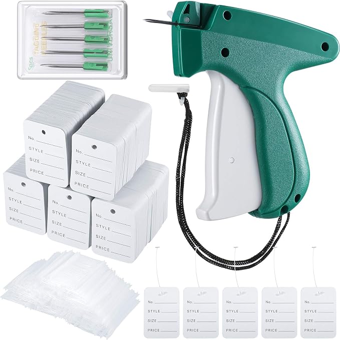 6006 Pcs Clothes Garment Tag, Tagging Gun for Clothing with 6 Needles Attacher Garment Tag Price Tags 2 Inch Standard Plastic Fasteners Barbs Clothing Paper Size Name Style Steel