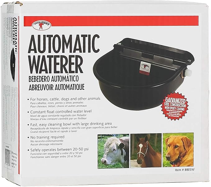 Little Giant® Automatic Livestock Waterer | Epoxy Coated Automatic Stock Waterer for Horses, Cows and Hog | Auto Horse, Pig, and Cattle Drinker