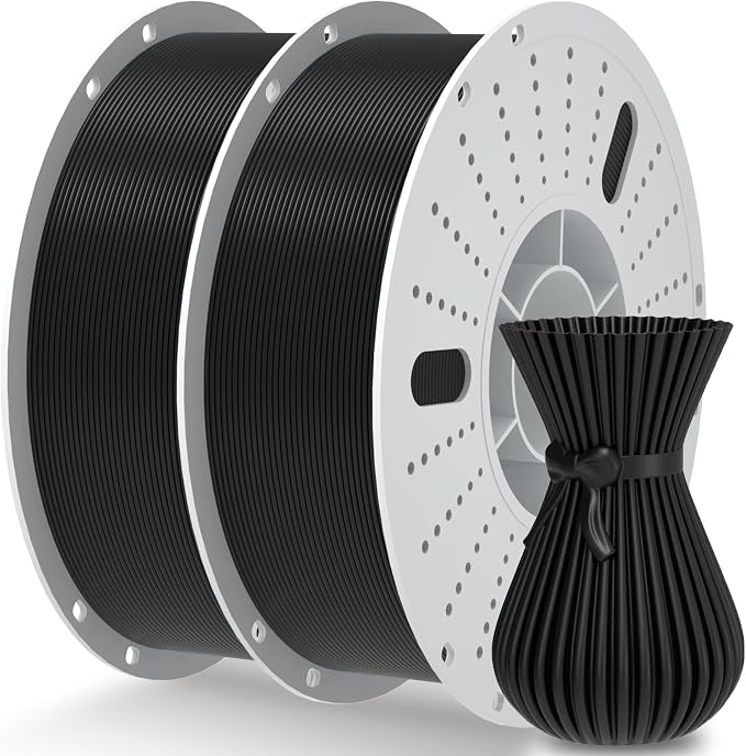 PINBALL PETG 3D Printer Filament 1.75mm High Precision Durable Moisture-Proof Strong Filament Mith Better Flow Dimensional Accuracy +/- 0.02mm Suitable for Most FDM 3D Printers 2 Kilograms Black